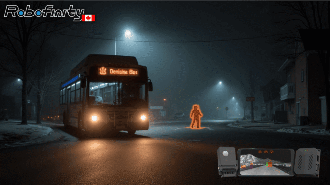 Public Transit Bus at Night Public transit bus with illuminated destination sign on a street at night.